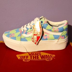 Checkerboard Floral Blue/Vans